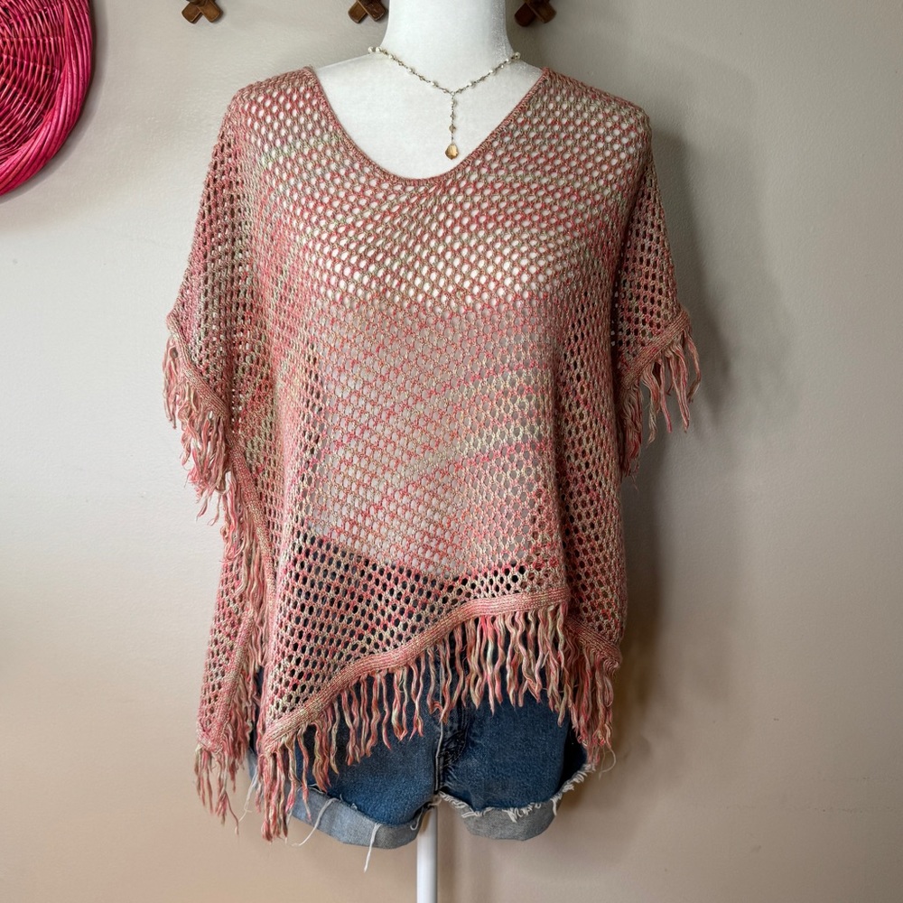 5/$25 American Rag knit multicolor poncho style top